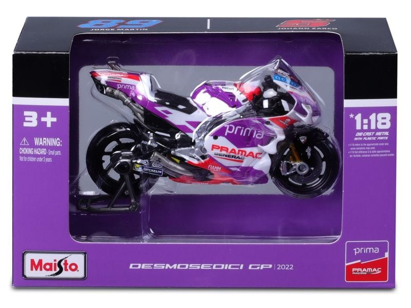 Maisto MotoGP Ducati Pramac #5 Zarco 2022 1:18 Sammlermodell im Massstab 1:18
