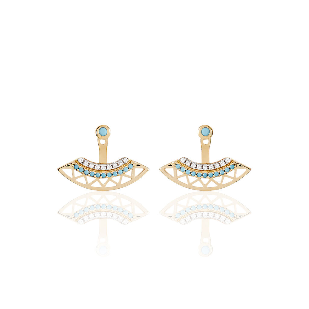 Bijoux D'oreilles Zoila Plaqué Or Jaune Oxyde De Zirconium