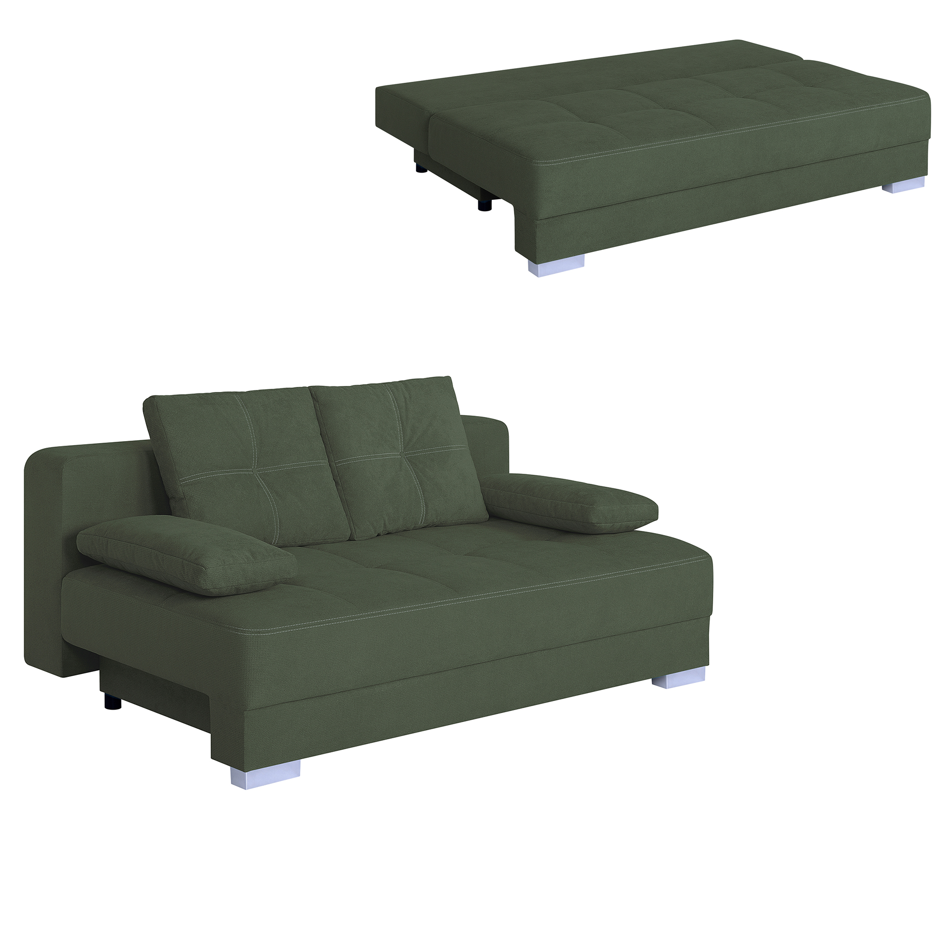 Schlafsofa - wintermoos - mit Staukasten - Dauerschläfer