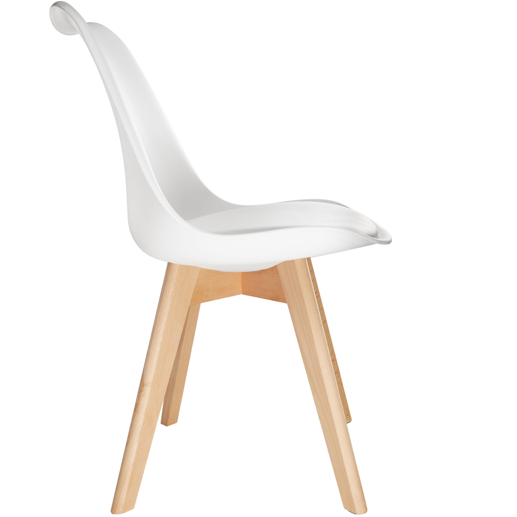 tectake® 8er Set Esszimmerstuhl, gepolsterte Sitzfläche, massive Holzbeine, 49 x 56 x 82,5 cm