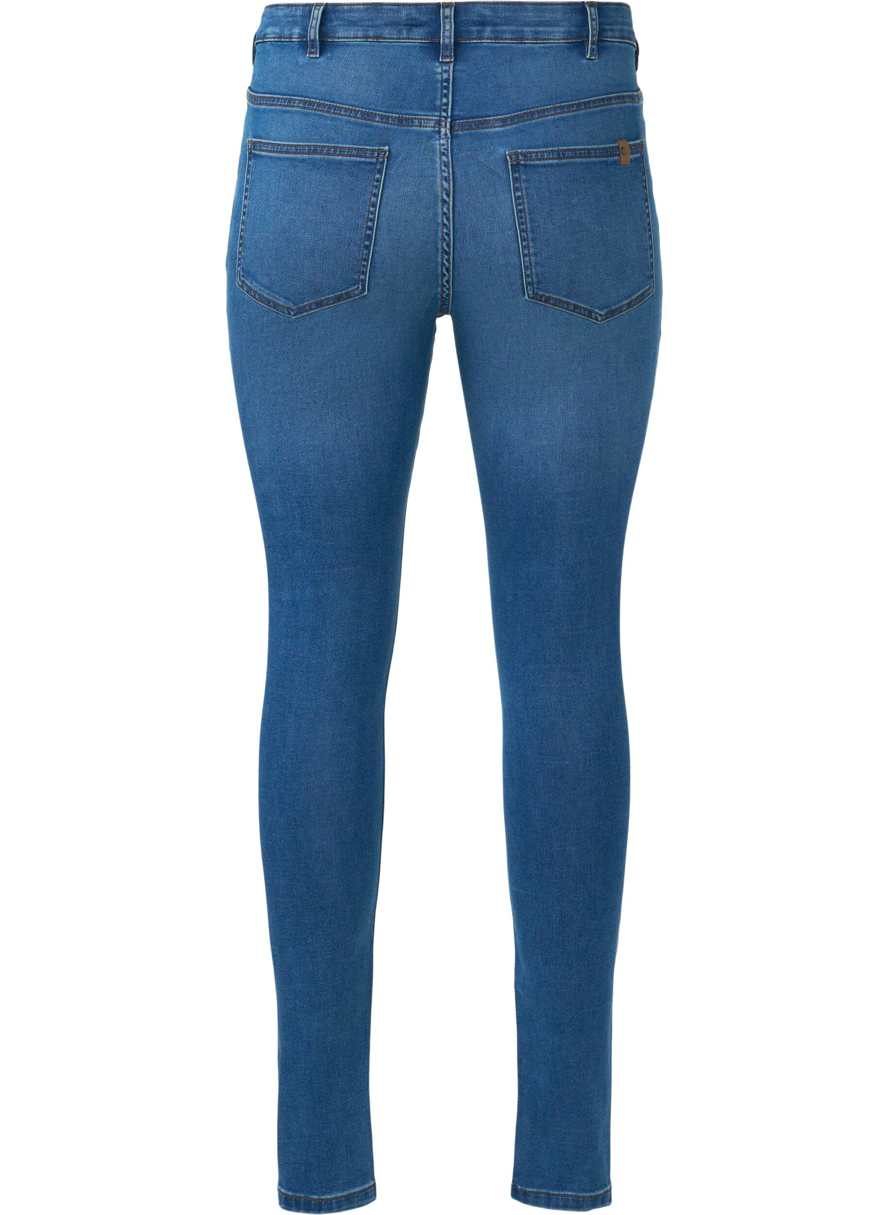 Højtaljede Amy jeans med knaplukning