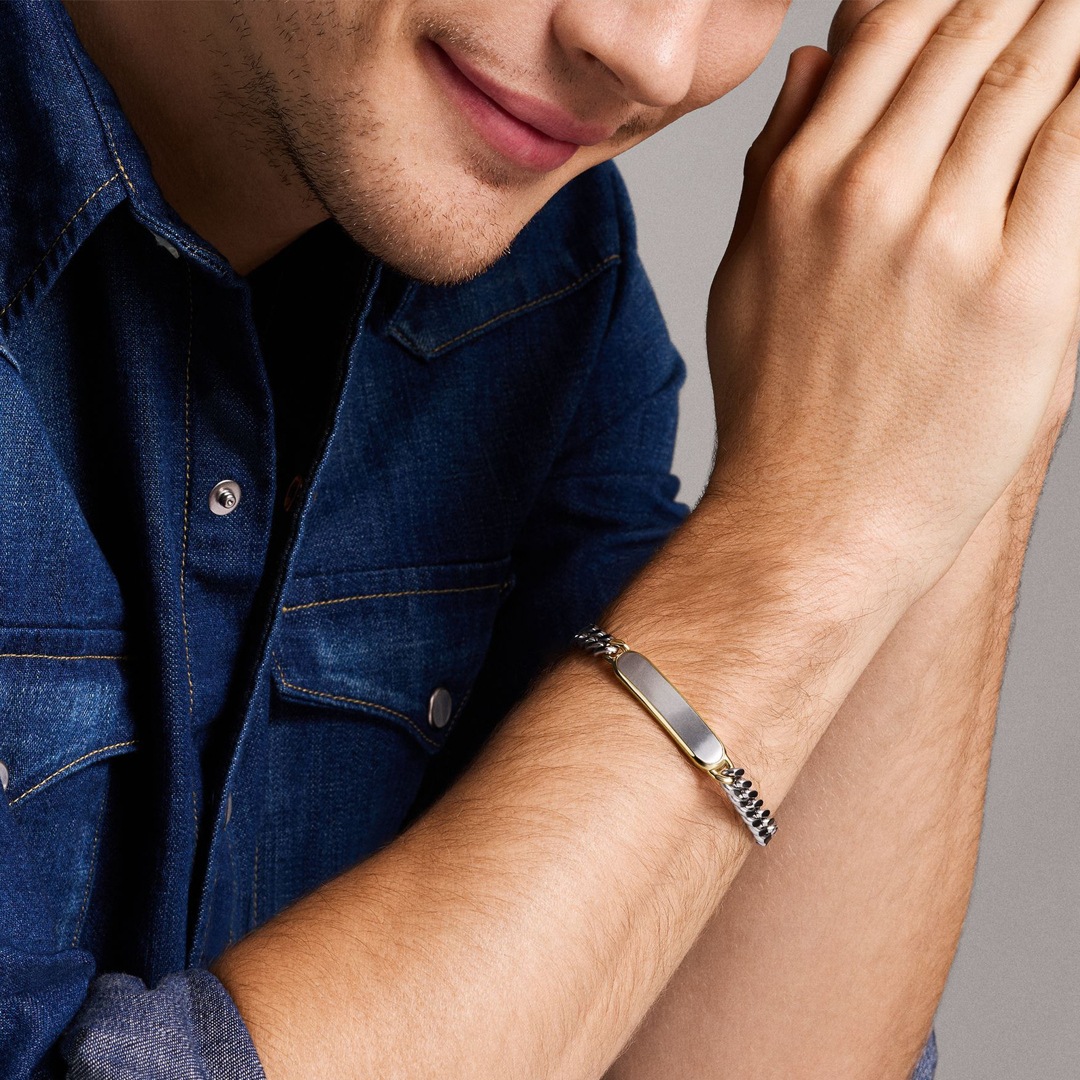 Fossil Drew Armband Schmuckplatte Edelstahl Bicolor