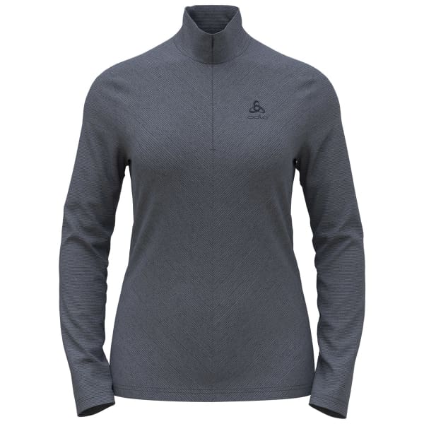 Sweat polaire randonnée ODLO ROY MIDLAYER 1/2 ZIP W FOLKSTONE GRAY/INDIA INK