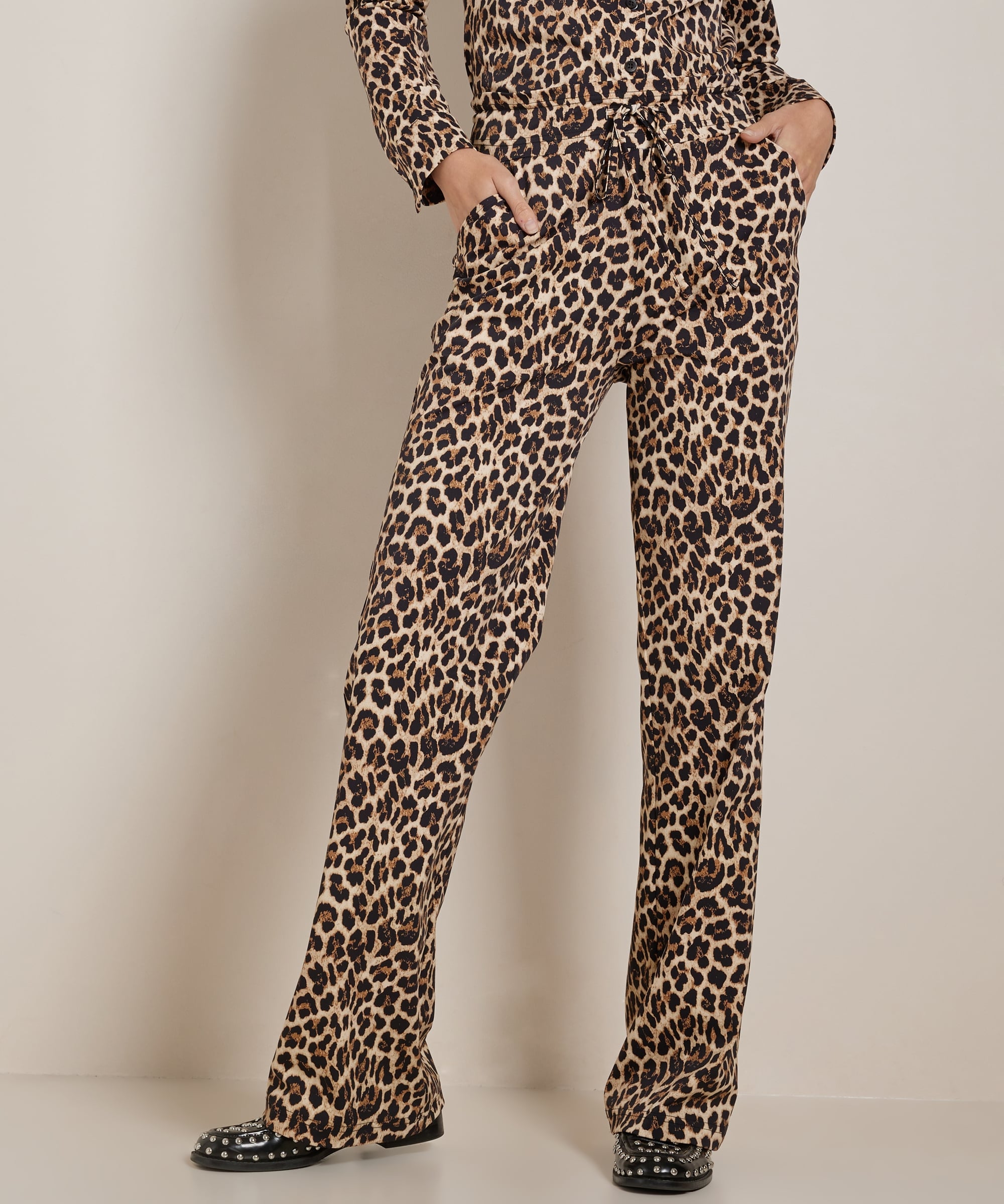 wide fit broek met print