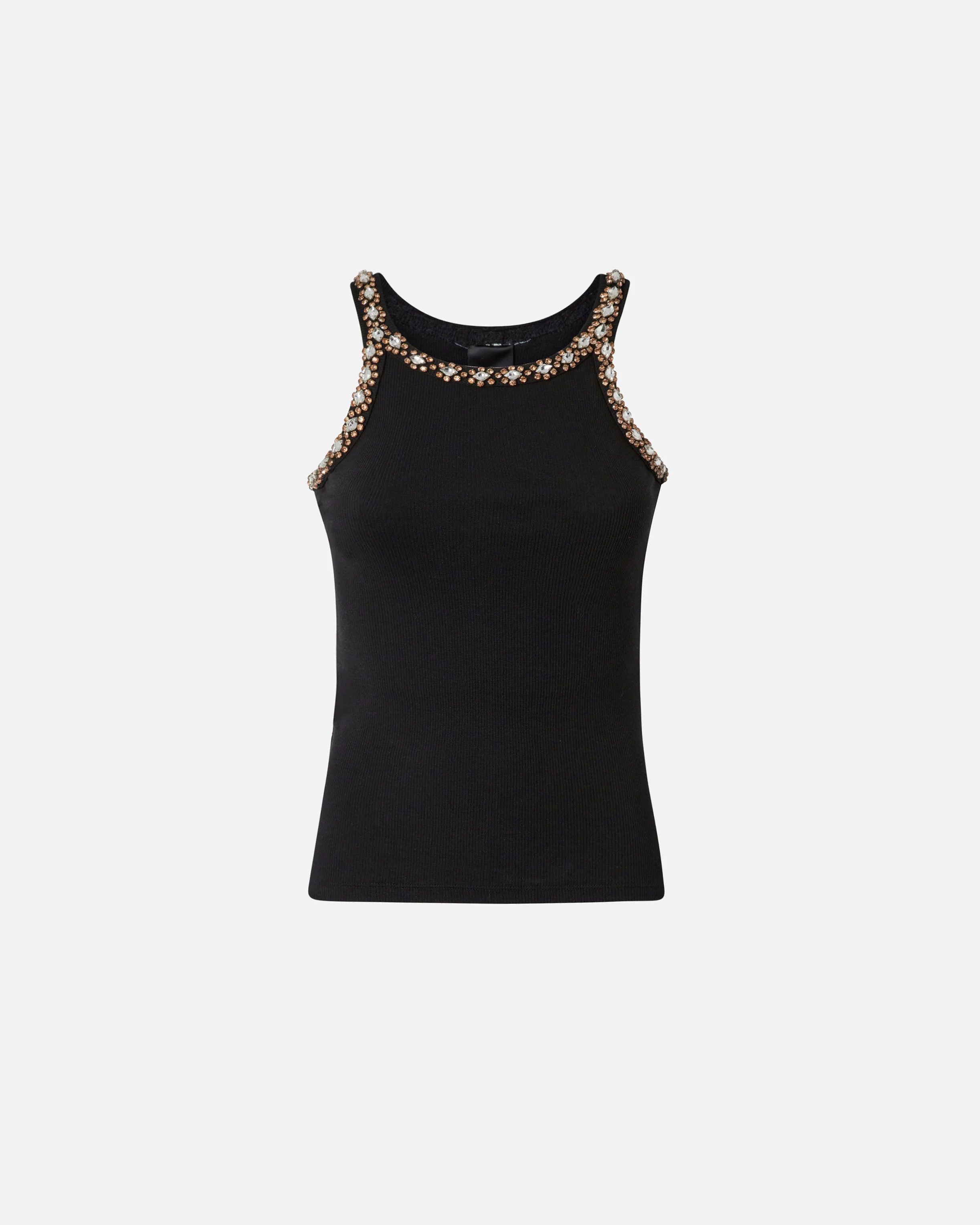 Débardeur avec broderie bijou | Noir