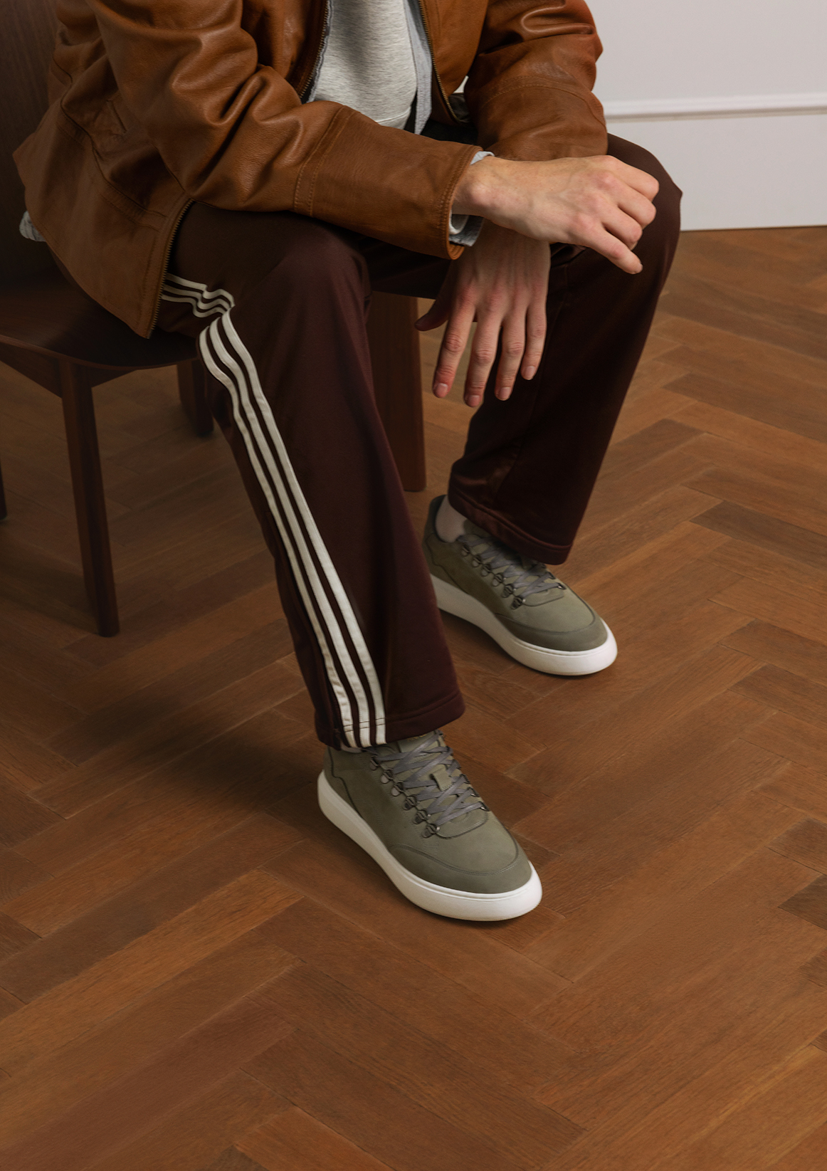Grijze nubuck sneakers
