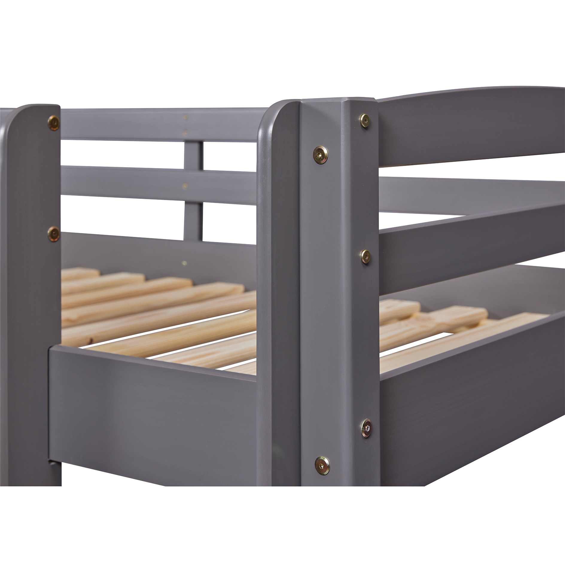 Etagenbett LAVIUS - grau - 2 Einzelbetten - 2x 90x200 cm