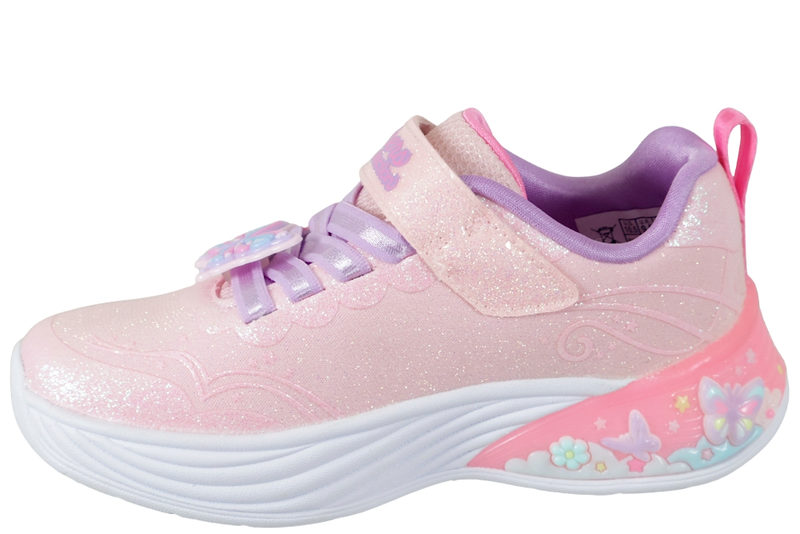 SKECHERS S LIGHTS - BUTTERFLY BLISS PINK GLITTER SHOE