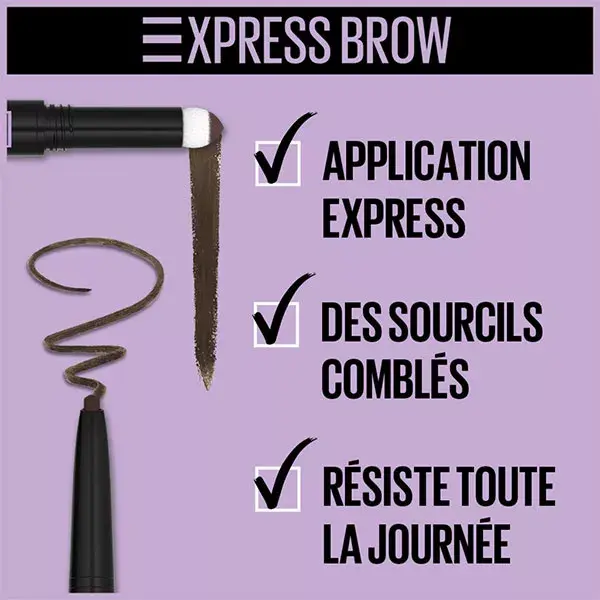 Maybelline New York Express Brow Duo Lápis para Sobrancelhas + Pó Nº 04 Castanho Escuro