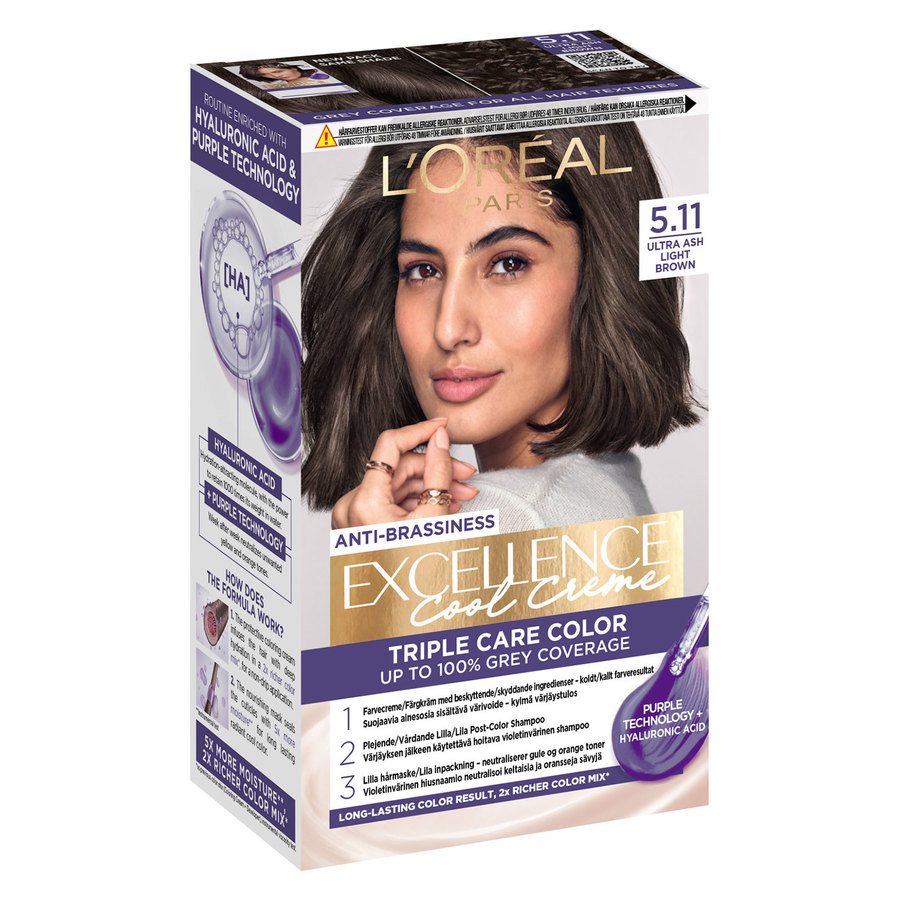 L'Oréal Paris Excellence Cool Creme 5.11 Ultra Ash Light Brown