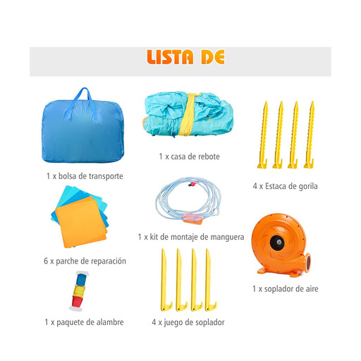 Castelo inflável Costway, casa inflável e compressor 400-450W para parque aquático