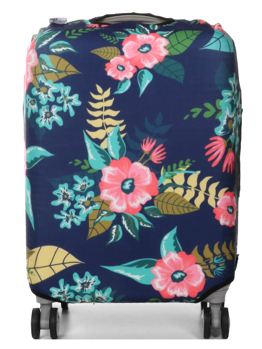 Housse de valise Periea Dark Blue with Flowers S