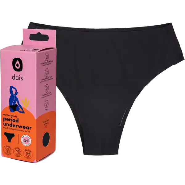 Nahtlose Periodenunterwäsche Slip Gr. M schwarz