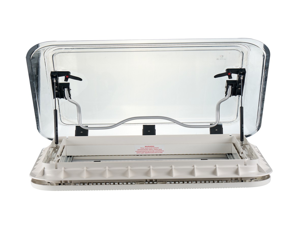 Aoyi Skylight LED 70x50 dakluik met permanente ventilatie - Smoke