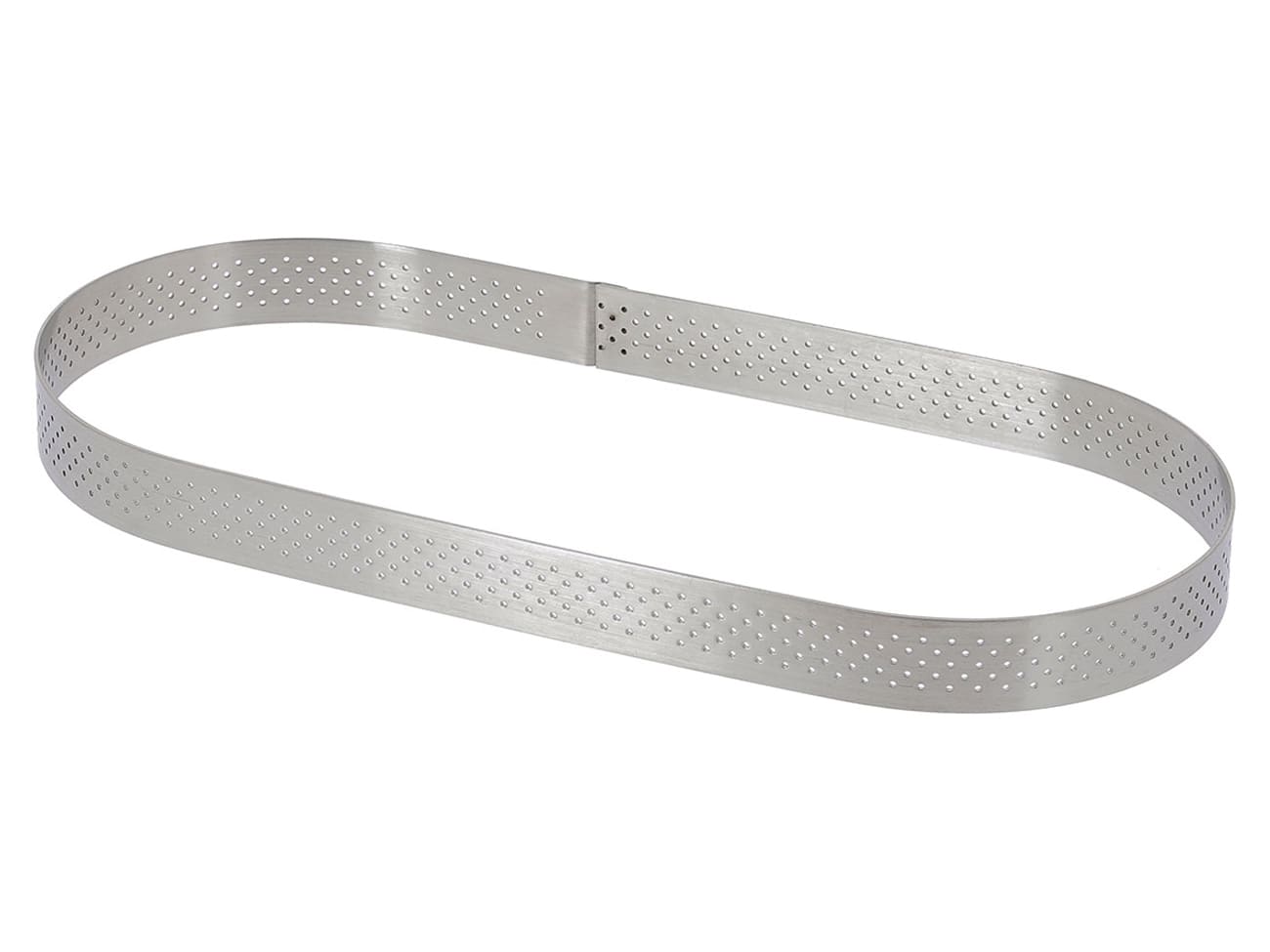 Oblong à tarte perforé inox - ht 2 cm - 30 x 11 cm - De Buyer