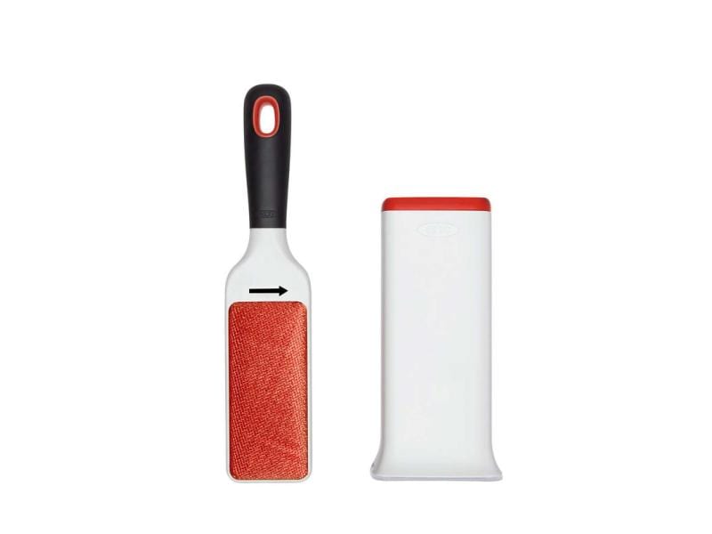 Oxo Good Grips Kleiderbürste FurLifter Rot/Schwarz/Weiss Selbstreinigende Kleiderbürste