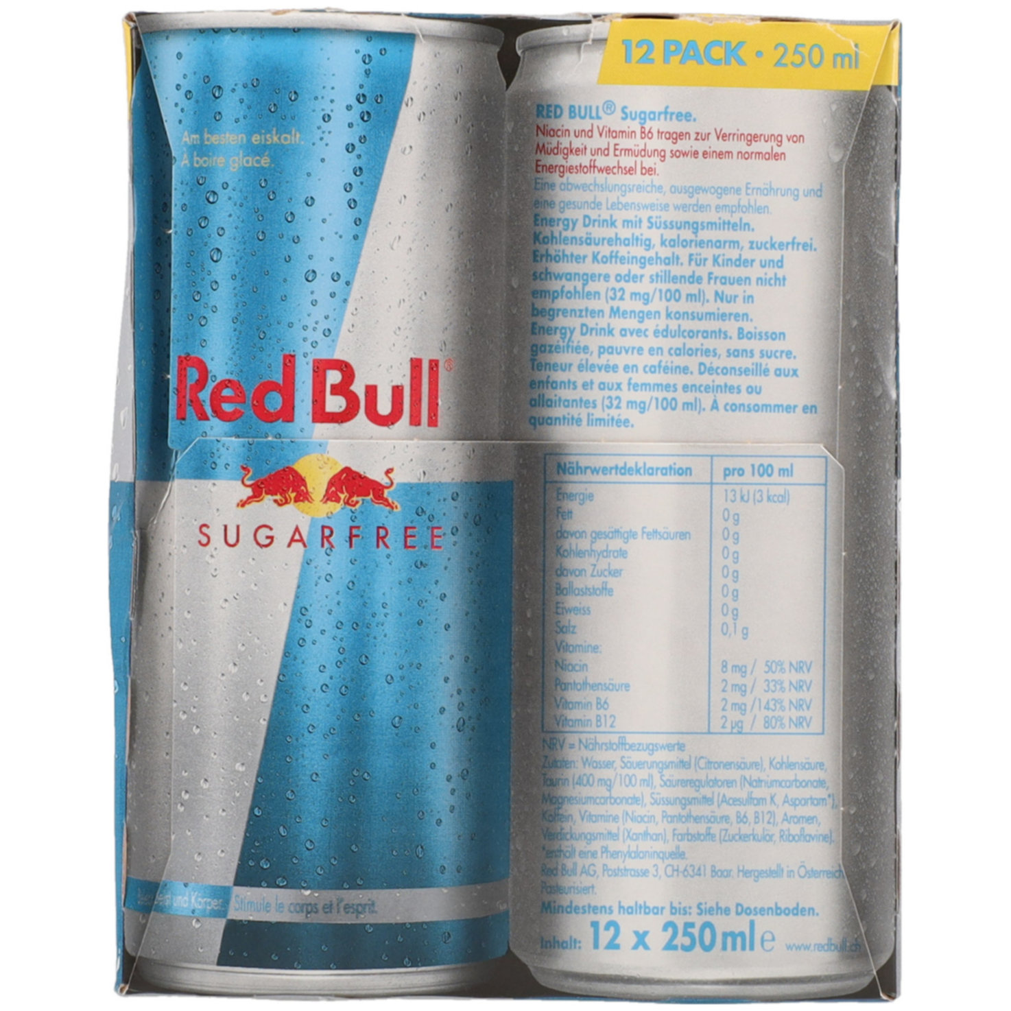 Red Bull Energy Drink Sugarfree Fridge Pack 12x25cl -300cl