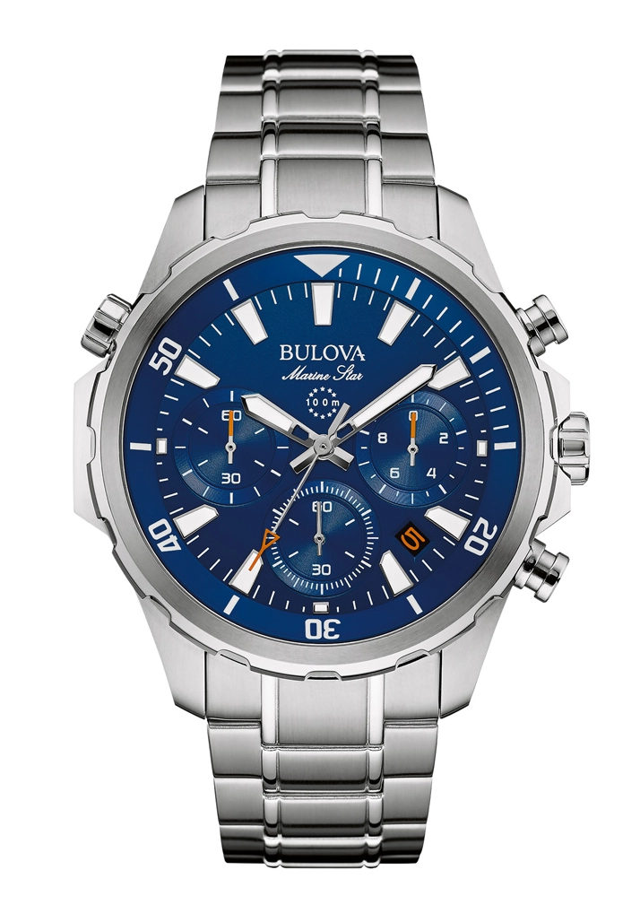 Bulova Marine Star Herrenchronograph Silber 96B256