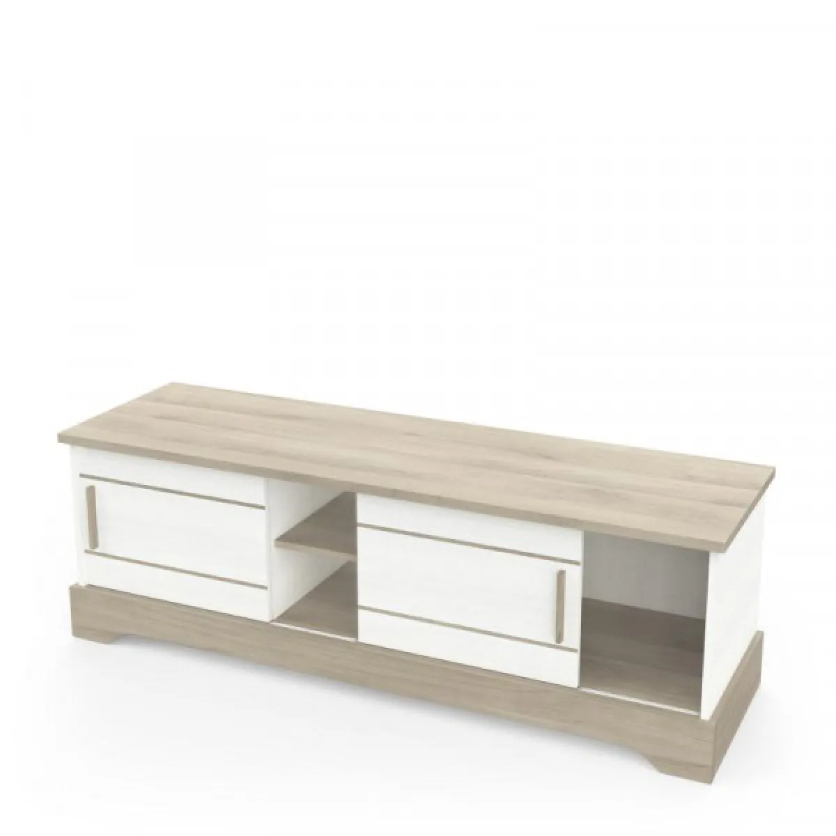 Dansmamaison Meuble TV PURE - Blanc et Chêne