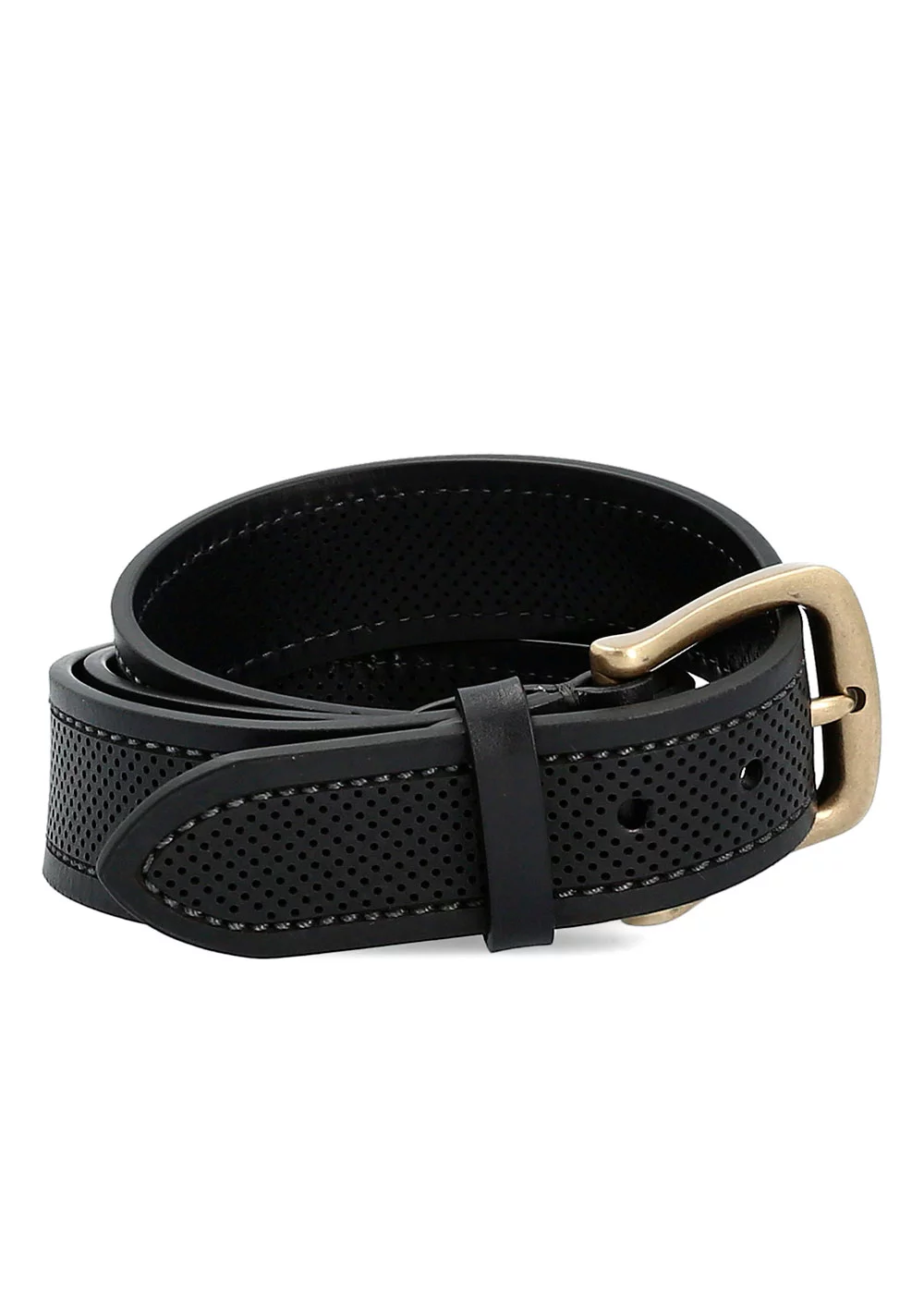 CEINTURE OAKWOOD CUIR MINI PERFOS NOIR