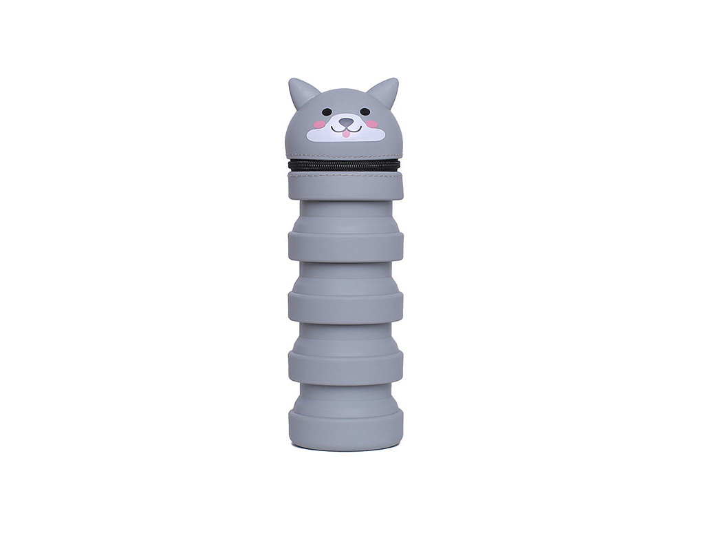 ESTOJO SILICONE AUCHAN CINZENTO CÃO 21.5X6.5X6.5CM