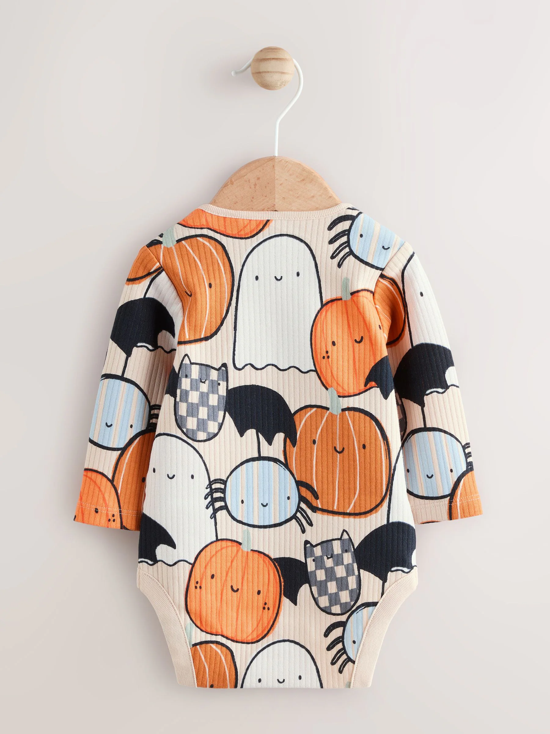 Oranje - Halloween-romper met lange mouwen voor baby's