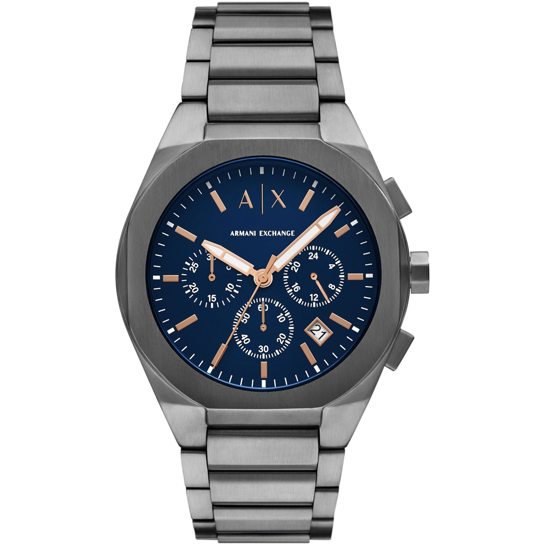 Armani Exchange Rafael Chronograph Gunmetal / Blau 42mm