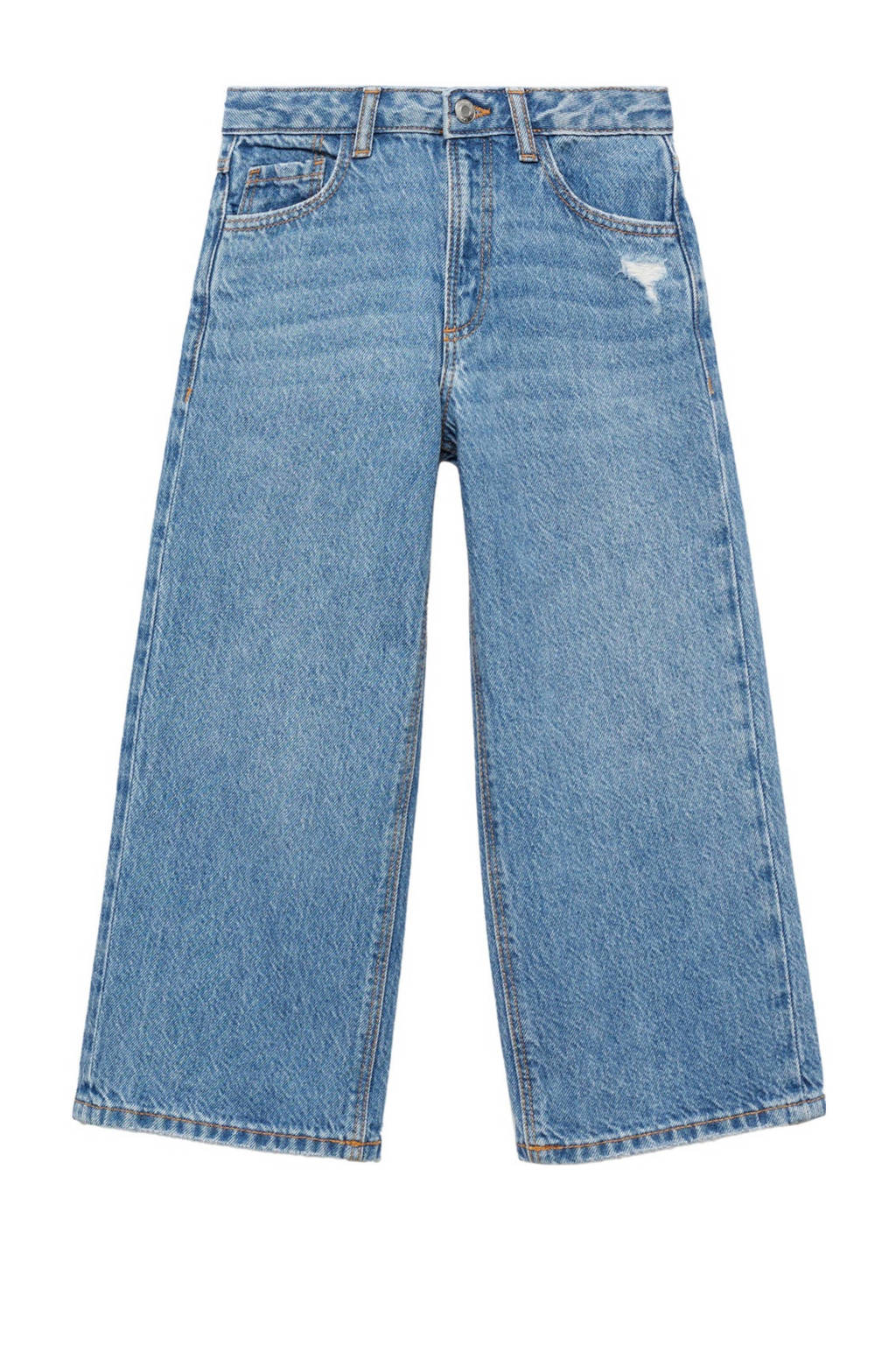 Mango Kids high waist wide leg jeans lichtblauw