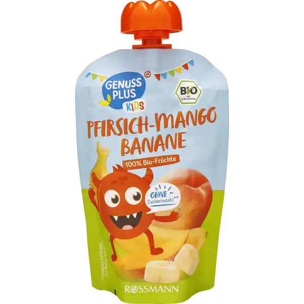 Kids Bio Fruchtpüree Pfirsich-Mango-Banane