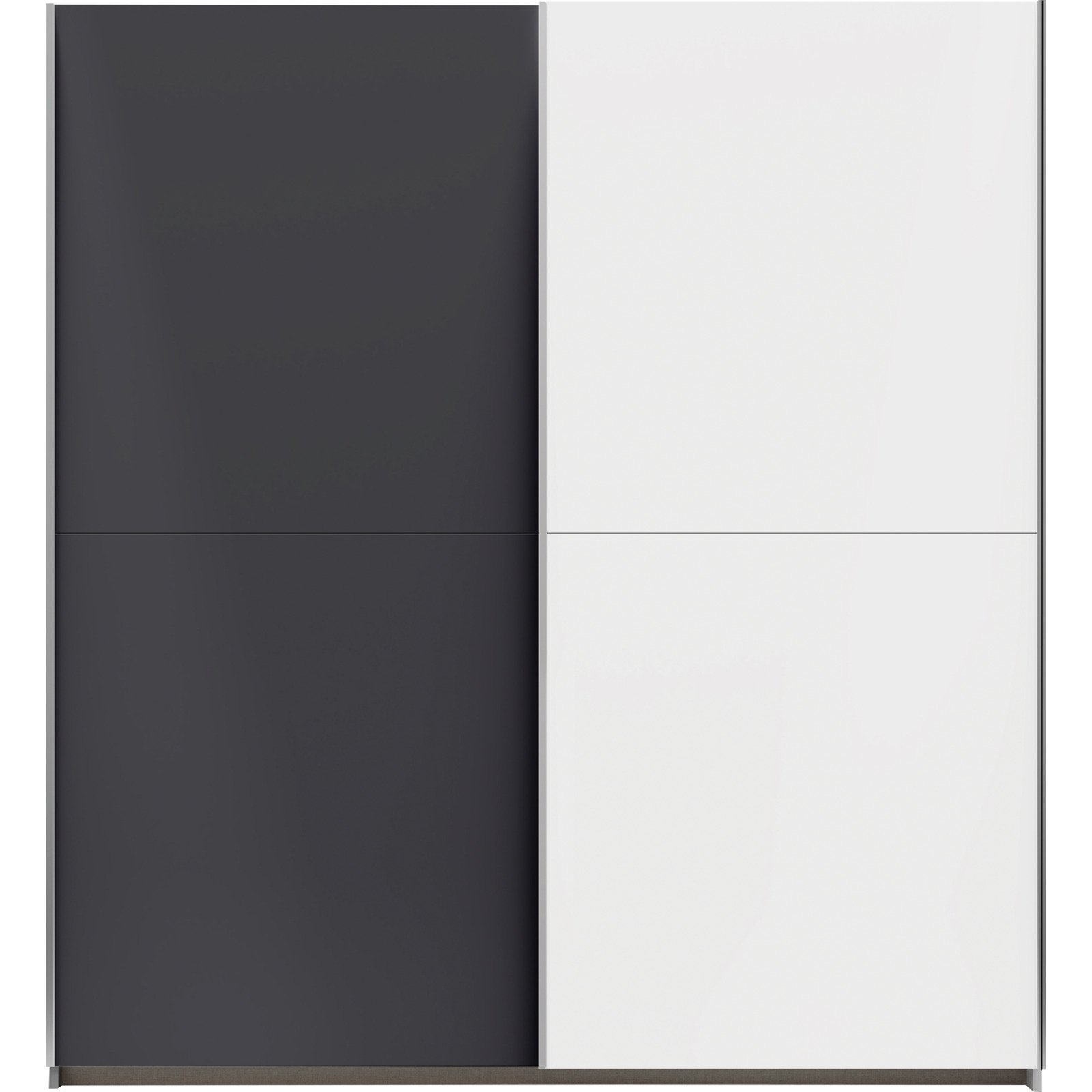 Schwebetürenschrank Saturn Dekor 175 x 191 x 59 cm weiss / grau