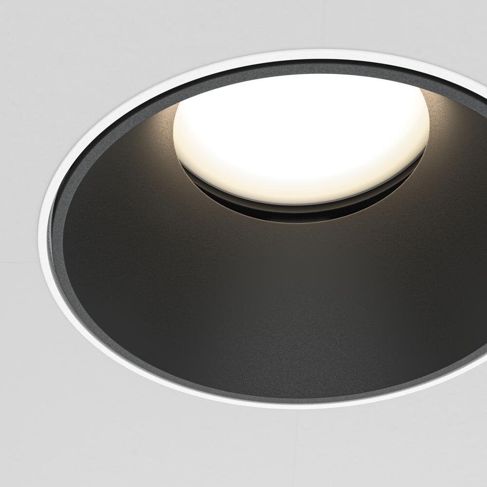 Deel inbouw plafondspot in zwart GU10 102mm