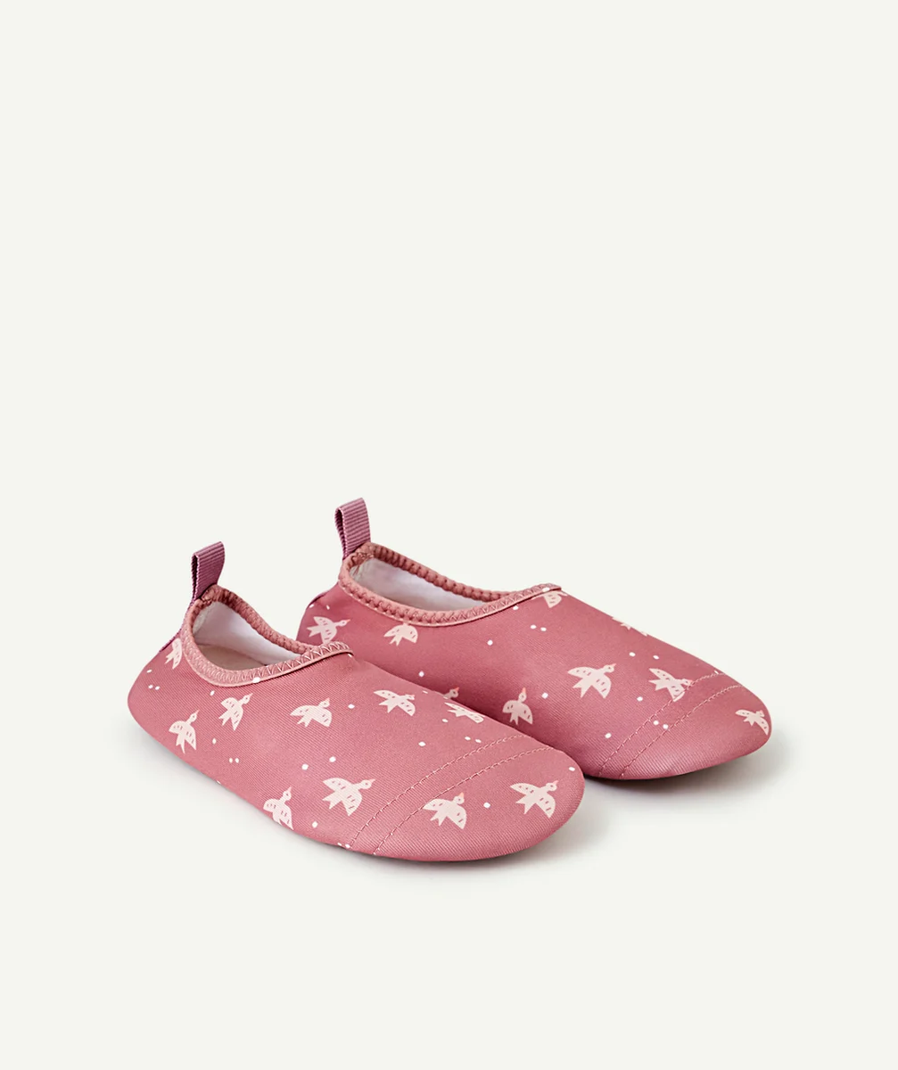 FRESKCHAUSSONS DE PLAGE ANTI-UV BÉBÉ FILLE HIRONDELLES VIEUX ROSE
