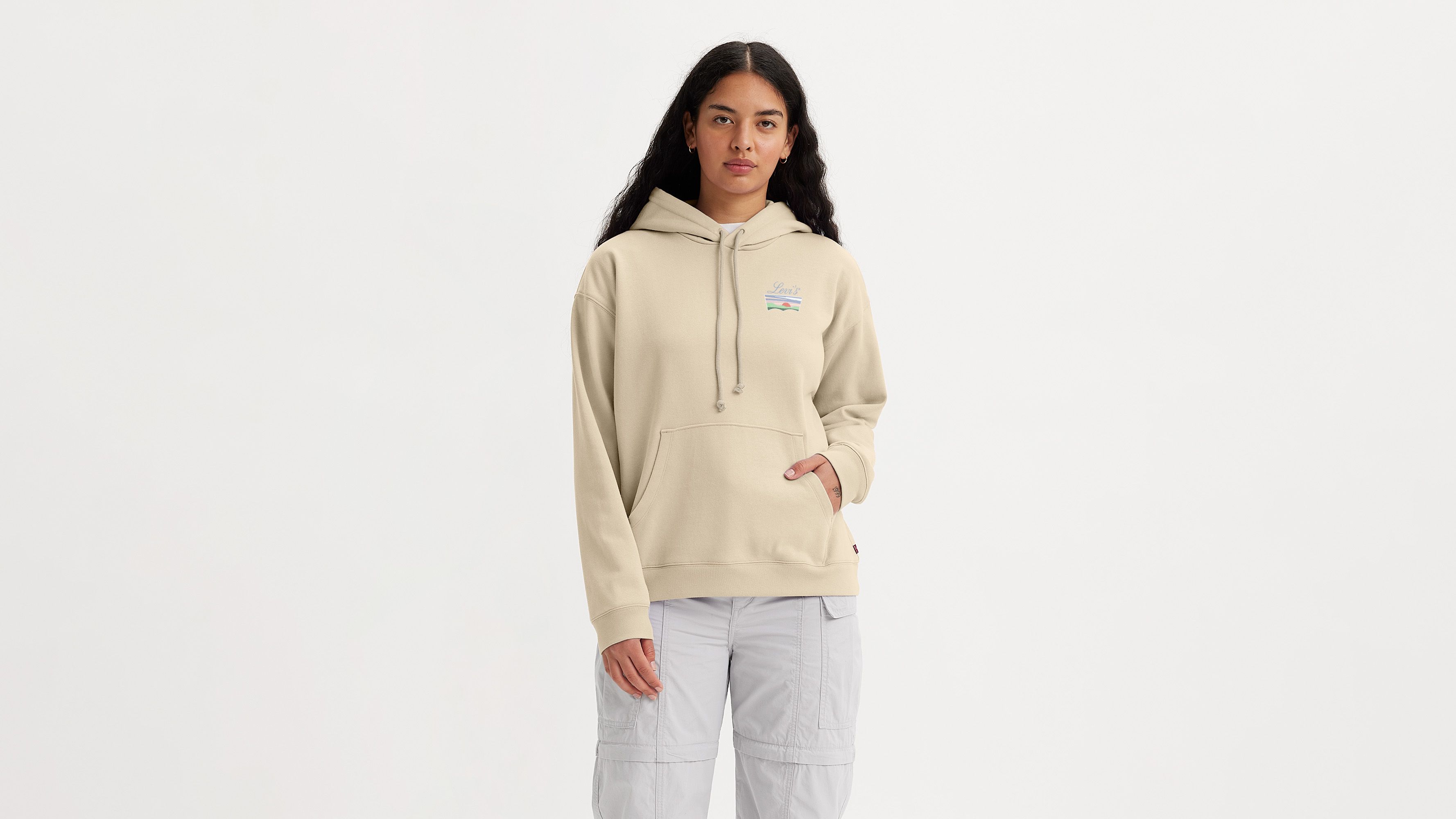 Sweat à capuche graphique Salinas - Hoodie Sunrise Batwing Pearled Ivory - Neutral