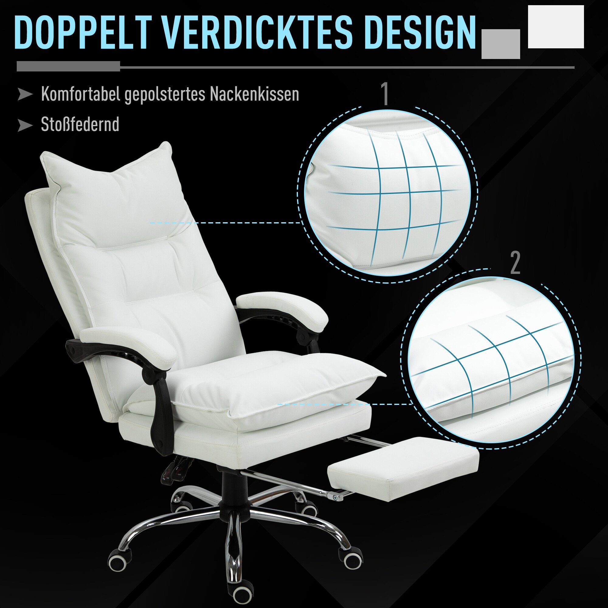 Vinsetto Bürostuhl höhenverstellbar 70 x 68 x 122-130 cm (BxTxH)