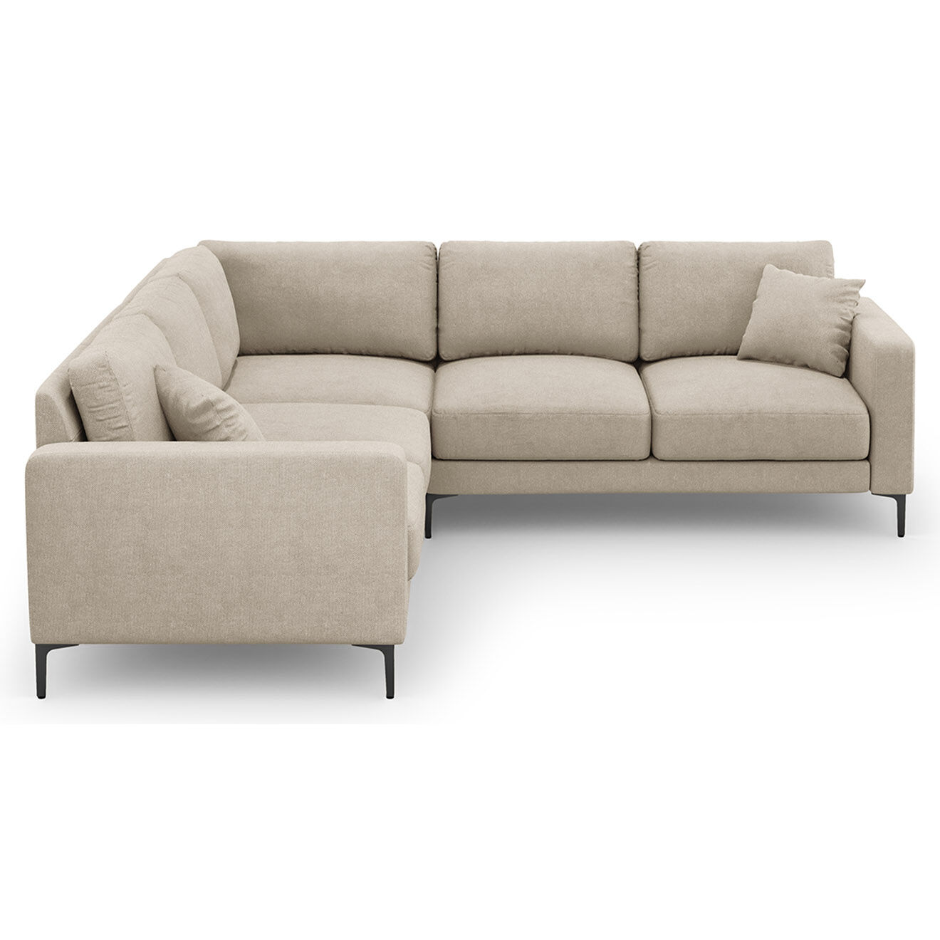Mazzini Sofas Canapé d'angle Symétrique Venus 5 Places beige - 250x238x90 cm