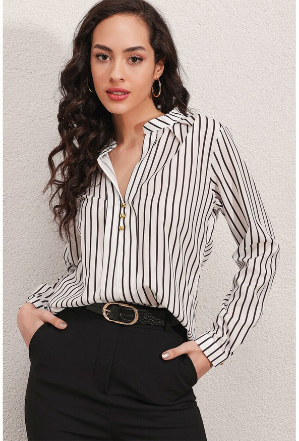 MT Clothes P-CHEM_SAT_RAY - Chemise Satin à Rayure