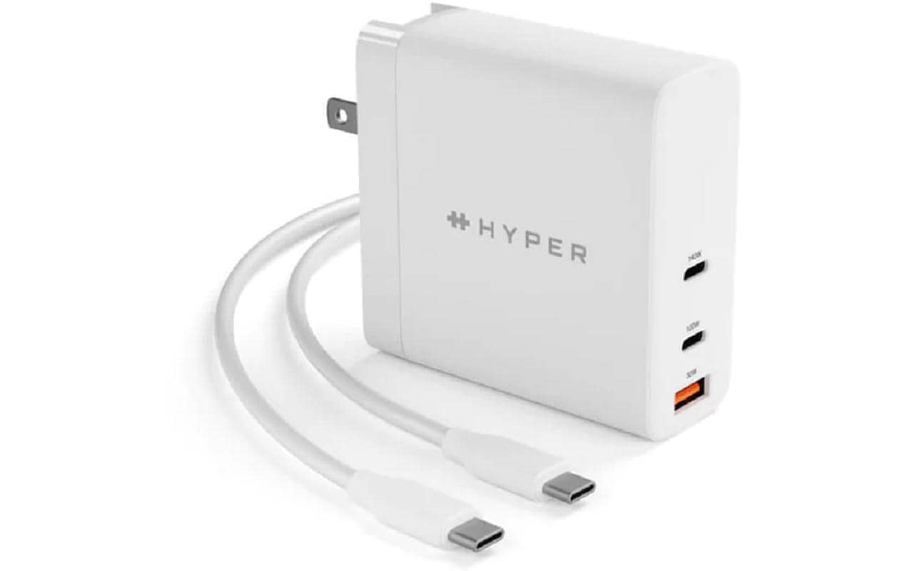 USB-Wandladegerät HyperJuice GaN 140 W<br>USB-C-Ladegerät für das gleichzeitige Laden von drei Geräten