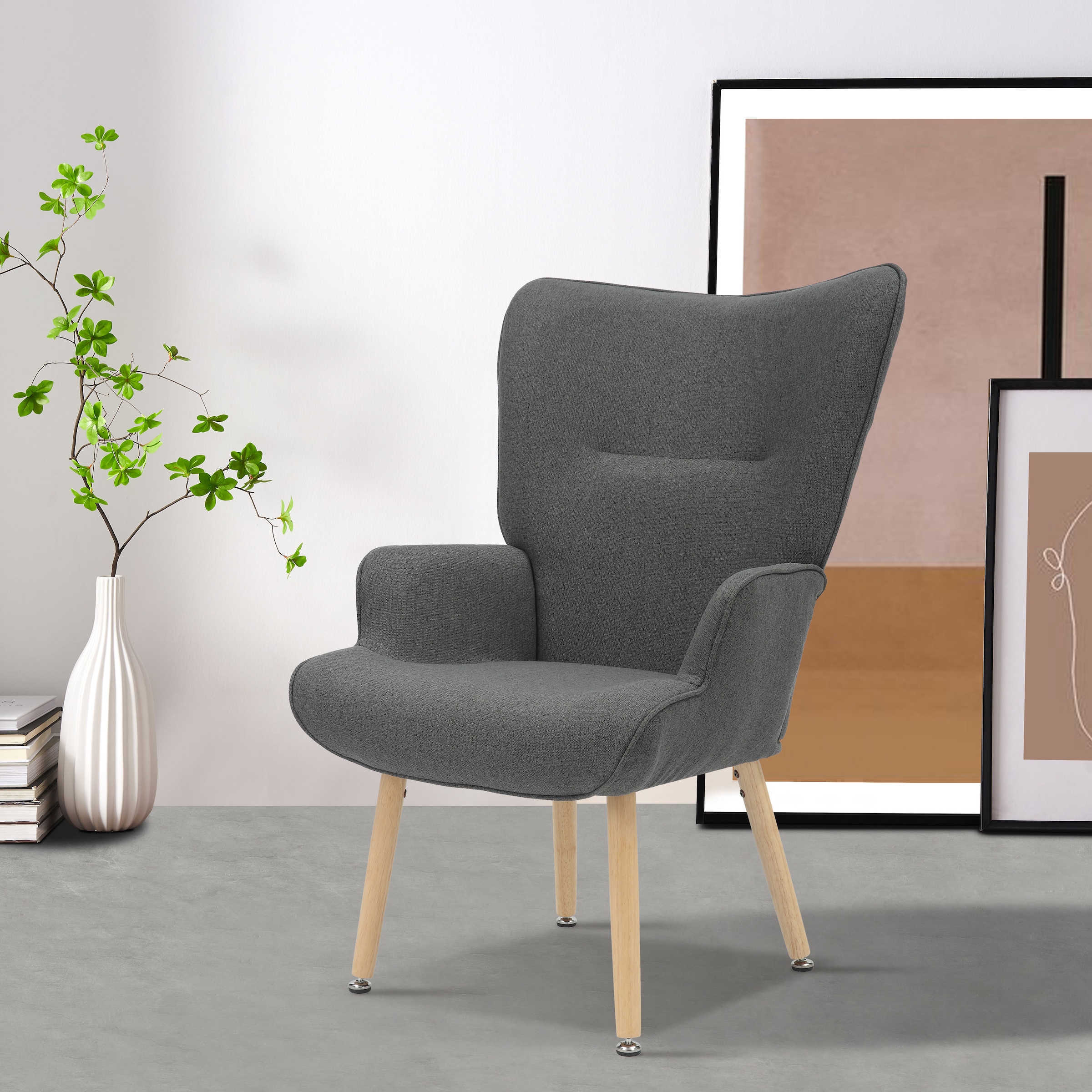 INOSIGN Relaxsessel »KEADY, Hochlehnsessel, TV-Sessel,« Relaxsessel, Ohrensessel mit stabilem Echtholzgestell