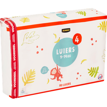 Jumbo Luiers Maat 4 9-14 kg Voordeelverpakking 80 Stuks