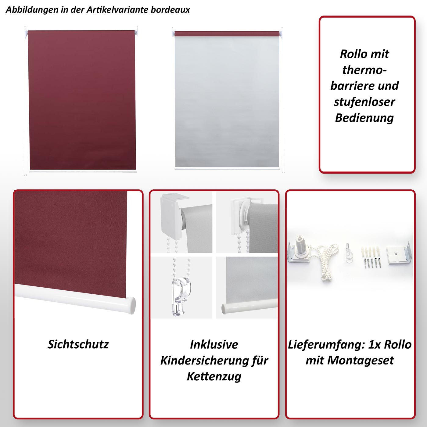 Rollo MCW-D52, Fensterrollo Seitenzugrollo Jalousie, Sonnenschutz Verdunkelung blickdicht 70x160cm ~ grau
