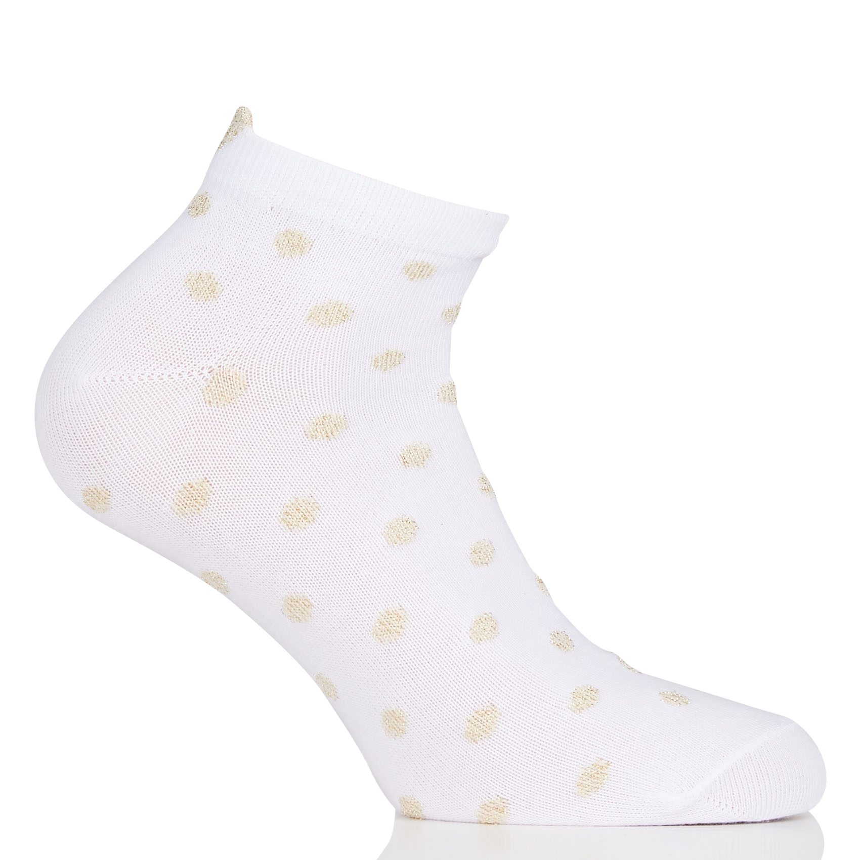 LAURA - Socquettes à pois métallisés | Blanc