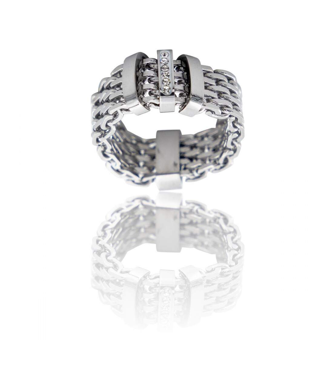 Belle Bague Femme Mailles Strass DAPHNEE