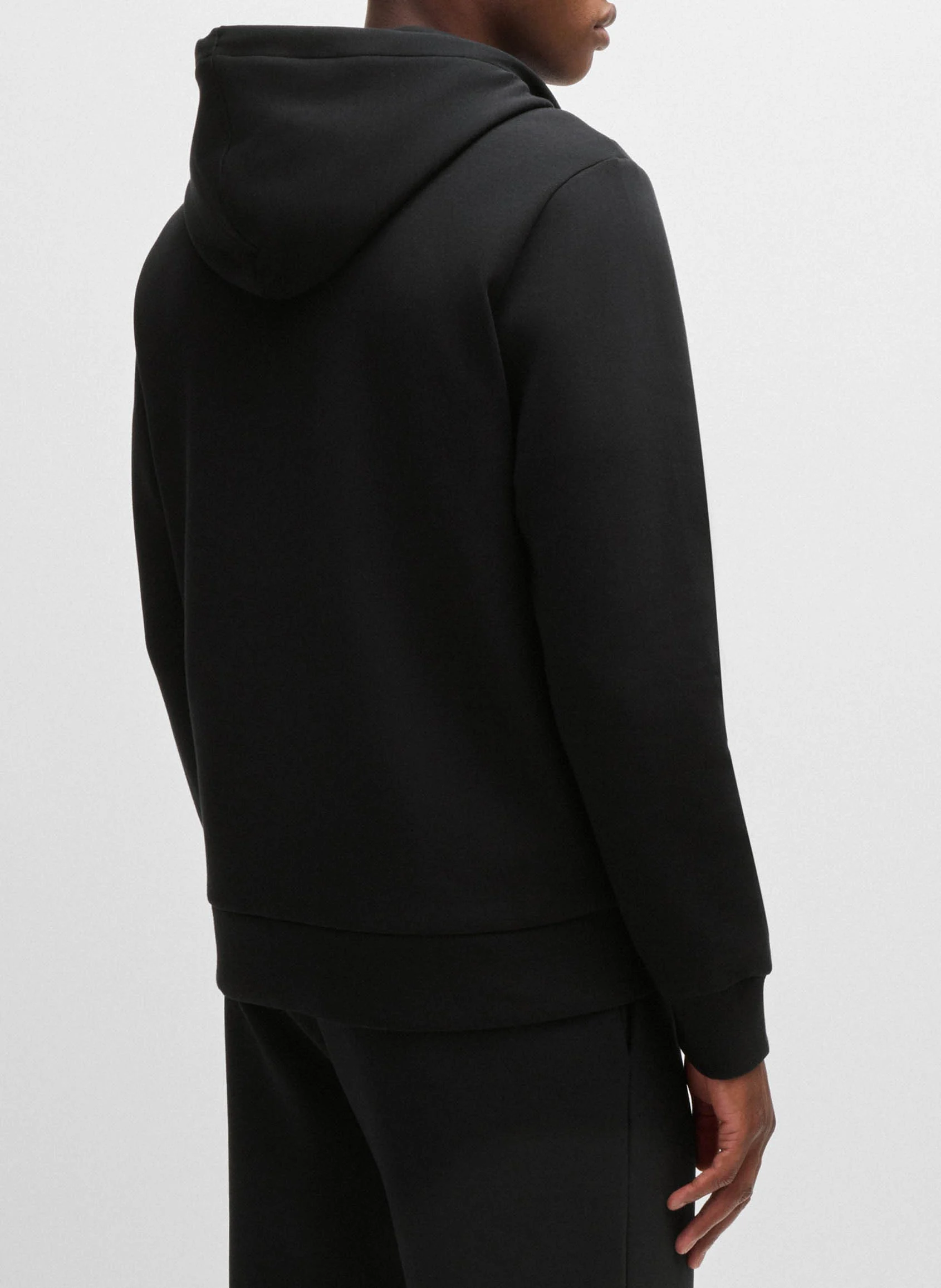 Sweat à capuche zippé en coton | Noir