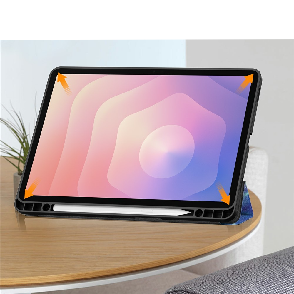 Samsung Galaxy Tab S11 Leder Tasche Smart Cover Schutzhülle   S-Pen Halterung - Galaxie