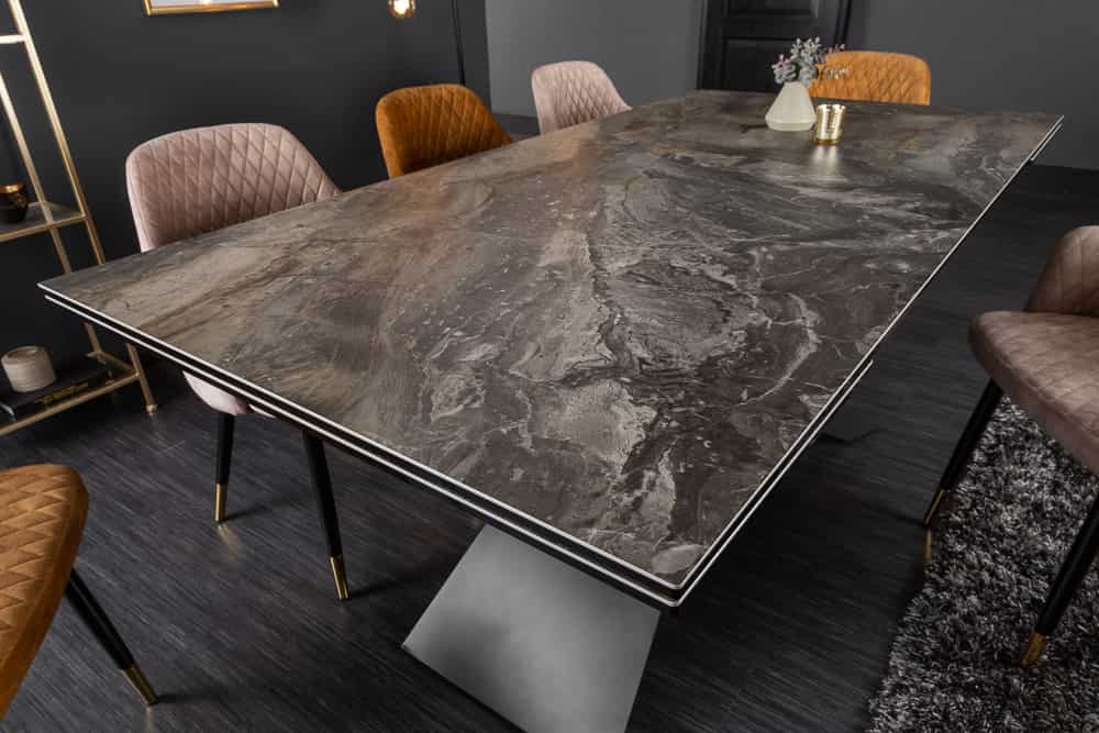 Ausziehbarer Esstisch EUPHORIA 180-220-260cm taupe anthrazit Keramik made in Italy