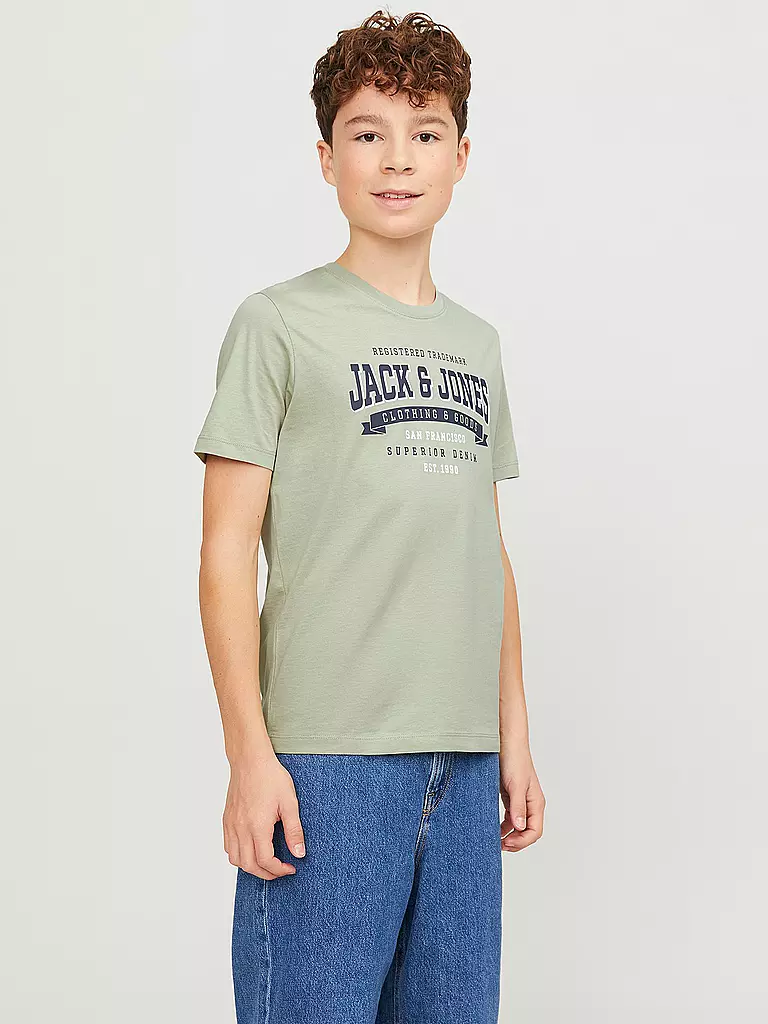 JACK & JONES Jungen T-Shirt JJELOGO hellgrün