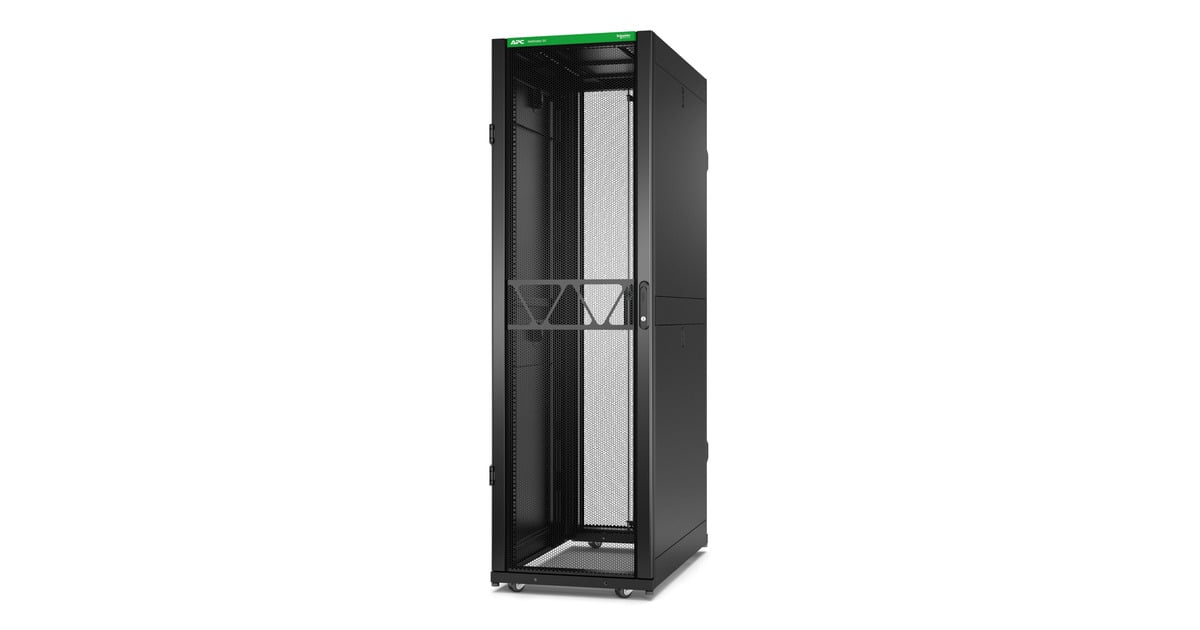 APCNetShelter SX Gen 2 AR3100B2, 42U server rack  (Zwart/groen, 60(b) x 199,1(h) x 107(d) cm, met zijkanten)