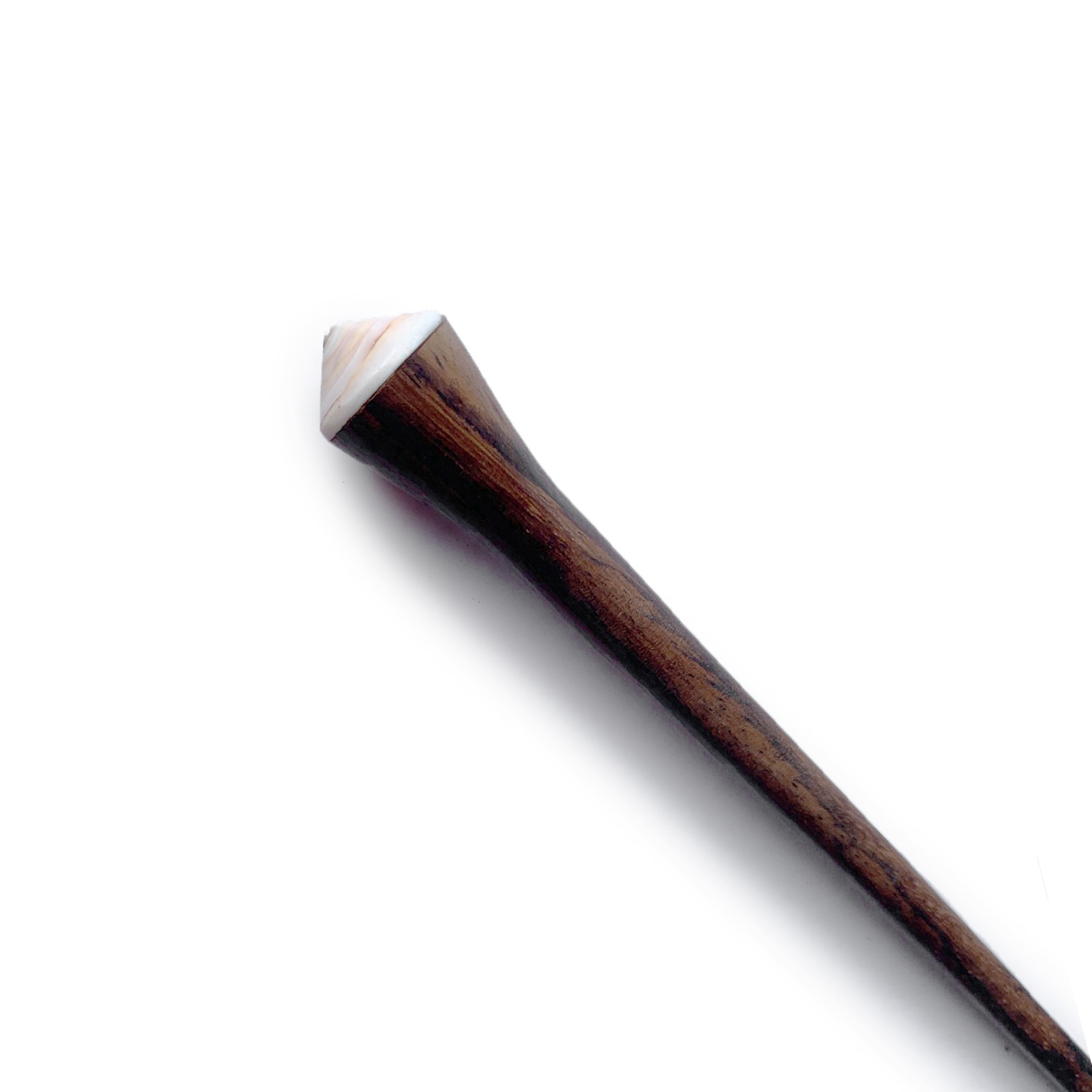 Haarnadel 'Muschelkopf weiß' aus Holz, L 17 cm, Ø 2 cm günstig bestellen
