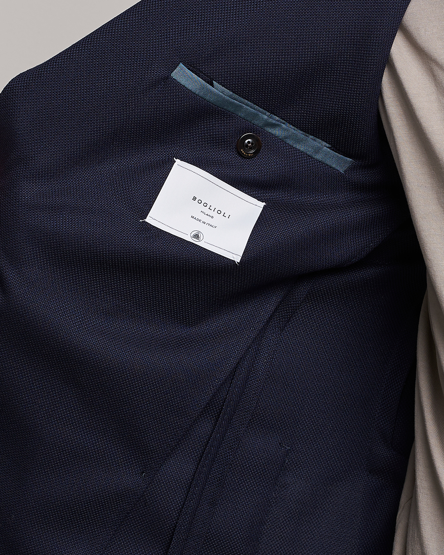Boglioli K Jacket Wool Hopsack Classic Blazer Navy