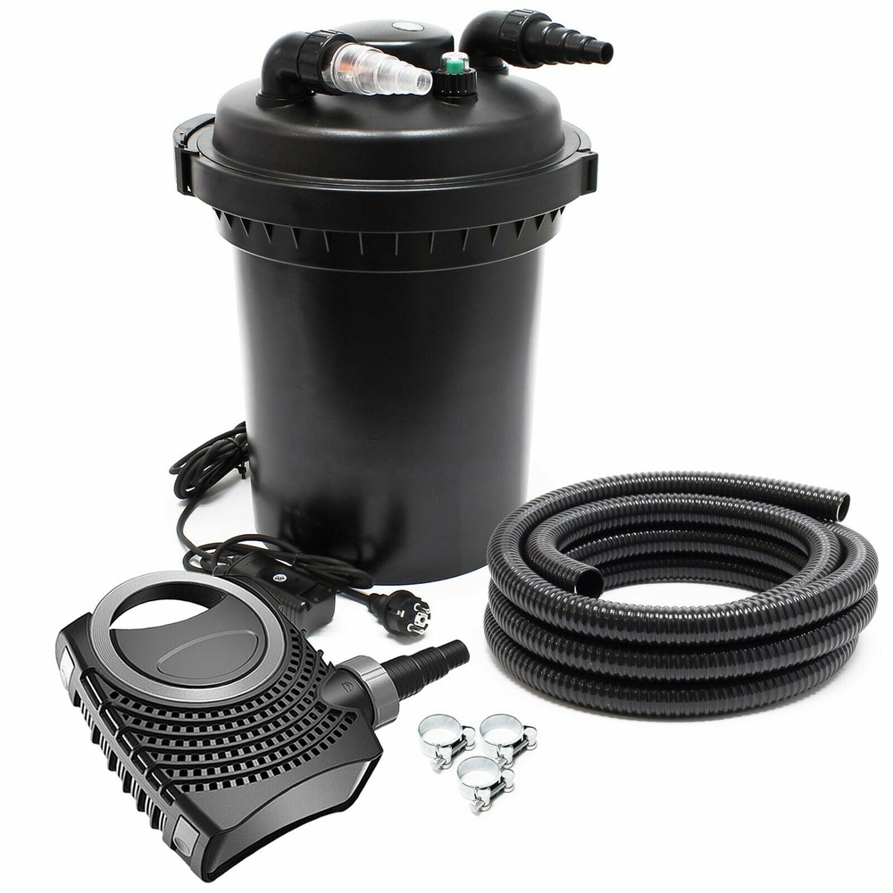 Kit set bassin 12000 litres 11 watts uvc pompe 6000 l/h tuyau 5 m kit de filtration